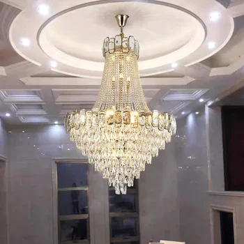 Креативная Хрустальная Люстра Роскошный Большой Подвесной светильник Лестница Дизайн гостиной Вестибюль Подвесная лампа Led Home Decor Lustre