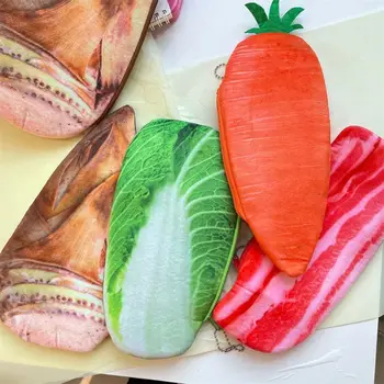 Пенал с забавным растительным рисунком, имитирующий печать еды, сумка для ручек, Офисные школьные принадлежности большой емкости, инструмент для творчества