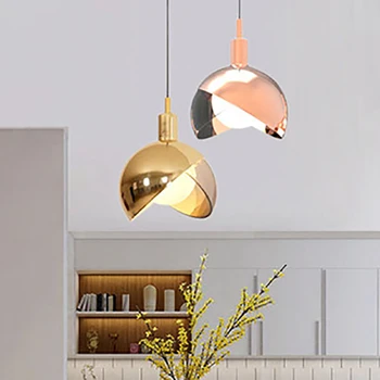 Подвесной светильник из скандинавского стекла, светодиодное Железо, Золото, Декоративная подвесная лампа для спальни, гостиной, столовой, кофейни, внутреннего освещения.