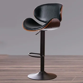 барный стул на стойке регистрации, современный минималистичный высокий табурет, барная кофейня, магазин чая с молоком, стул спереди, дизайнерская мебель silla nordica HY